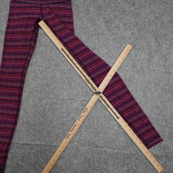 Lululemon Leggings Womens 4 Wunder Under Low Rise 32" Pink Striped Yoga Run Gym - Picture 4 of 9